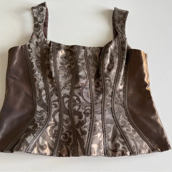 #333-9 Badgley Mischka 3 Pc Suit Bronze 8 skirt Straight, Jacket Open Front NWOT - Picture 8 of 16